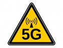 yellow triangle caution sign with black 5G lettering