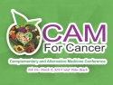 Image: shape of apple filled with photos of good food. Text: CAM for Cancer