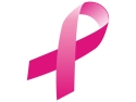 pink ribbon, looped at top, for breast cancer awareness