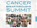 Photos of presenters; text says "Cancer Breakthroughs Summit"