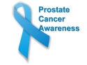 light blue ribbon; text says "Prostate Cancer Awareness"