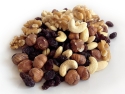 Trail mix: nuts and raisins.
