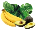 spinach, bananas, avodaco